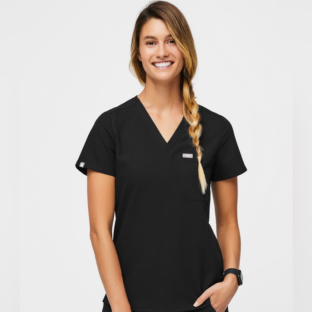 Figs Catarina One-Pocket Scrub Top (Vintage) Small Black
